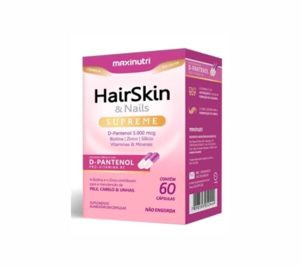 HairSkin & Nails Supreme Pele - Cabelos e Unhas - Maxinutri - 60 Cápsulas