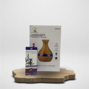 Presenteie com Afeto - Kit Umidificador Ultrassônico 300ml + Óleo Essencial  Menta Piperita 10ml WNF