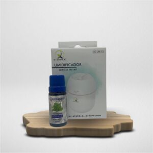 Presenteie com Afeto - Kit Umidificador Com Luz de Led 220ml + Óleo Essencial  Hortelã 10ml Quinarí
