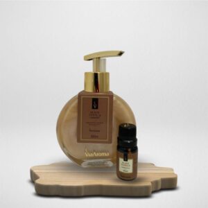 Presenteie com Afeto - Kit Sabonete Líquido Black Vanilla 200ml Via Aroma + Essência Black Vanilla 10ml Via Aroma