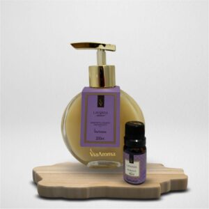 Presenteie com Afeto - Kit Sabonete Líquido Lavanda  200ml Via Aroma + Essência  Lavanda 10ml Via Aroma