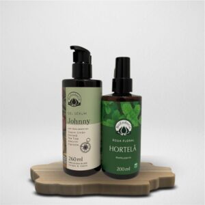 Presenteie com Afeto - Kit Gel Sérum Johnny 260ml Bioessencia+  Água Floral Hortelã 200ml Bioessencia