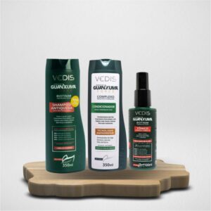Presenteie com Afeto - Kit Capilar Vedis Linha Guanxuma – Shampoo Antiqueda Cabelos Oleosos 350ml + Condicionador 350ml  + Tônico Cresce Cabelo 100ml