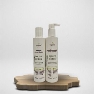 Presenteie com Afeto – Kit Linha Vegana Couro Detox WNF - Xampu 200ml + Condicionador 200ml