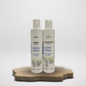 Presenteie com Afeto – Kit Linha Vegana Raízes Fortes WNF - Xampu 200ml + condicionador 200ml
