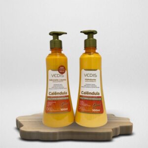 Presenteie com Afeto - Kit Sabonete Líquido Calêndula 500ml + Hidratante de Calêndula 500ml Vedis