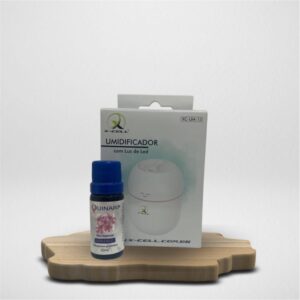 Presenteie com Afeto - Kit Umidificador Com Luz de Led 220ml + Óleo Essencial  Gerânio 10ml Quinarí