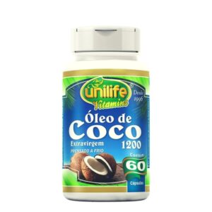 Óleo de Coco Extra Virgem 60 Cápsulas 1200mg Unilife