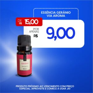 Óleo Essencial Gerânio Via Aroma - 10ml (Promoção)
